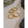Stainless Steel Pearl Chain Geometric Stackable Thin Ring Gold Color Minimalist Finger Jewelry Gift - Image 4