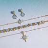 Elegant Blue Resin Necklace Earrings Bracelet For Women Minimalist Gold Pvd Plated Stainless Steel Star Jewelry Set - Image 3