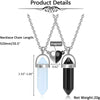 Crystal Friendship Matching Couples Necklaces for Women Men with Heart Charm, Dainty Rose Quartz Friends Bff Necklace - Image 3