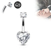 1PC Crystal Sexy Belly Navel Piercing Titanium Steel Heart Belly Button Square Rhinestone Navel Rings Belly Piercing - Image 4