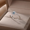 Lucky Turkish Blue Evil Eye Rings For Women Open Adjustable Stainless Steel Ring Wedding Band Couple Jewelry Gift - Image 3