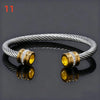Stainless Steel Birthstone Twists Cuff Bangle for Women Rhinestone Design Stackable Bangle Bracelet Jewelry Gifts - Image 18