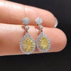 Simple and Elegant Square Cubic Zirconia Earrings Bling Yellow CZ Dangle Women Wedding Engagement Jewelry - Image 31