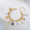Colorful Crystal Zircon Metal Chain Anklets for Women Bohemia Starfish Shell Conch Tassel Bracelet On The Foot Beach Jewelry - Image 6