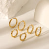 Carlidana Vintage Irregular Hammered Huggie Hoop Earrings Pvd Gold Plated Jewelry Stainless Steel Earrings Women Gifts - Image 1