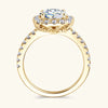 Brilliant Halo Ring 8mm D Engagement Wedding Finger Rings Gold for Women with - Image 2