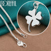 Silver Four-Leaf Clover Pendant Necklace 16-30 Inch Chain For Woman Wedding Charm Jewelry - Image 7