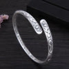 Vintage Thai Silver Lotus Flower Cuff Bracelet For Women Girl Ethnic Jewelry Party Lady Gift - Image 4