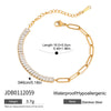 Minimalist Tennis Bracelet with Cubic Zirconia in Gold Tone - Image 7