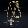 Vintage Shiny Zircon Jesus Cross Religious Amulet Necklace Women Stainless Steel Clavicle Snake Chain Choker Necklaces Jewelry - Image 6