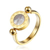 Classic Design Can Be Rotated Enamel And Shell Roman Numeral Beautiful Woman Ring Stainless Steel Ring Jewelry For Women - Image 8