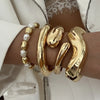 Exaggerated Wide Cuff Irregular Geometric Gold Color Chunky Bangles Bracelet for Women Men Punk Hip Hop Jewelry Gift - Image 1