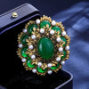 Vintage Baroque Green Whirlwind Smokey Leaf Design Women's Court Style Brooch Costume Jacket Accessories Holiday Gifts - Image 7