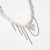 Elegant Irregular Ccb &Pink Stone Beads Chain Heart Pendant Necklace For Women Choker Dinner Party Valentine's Jewelry - Image 6