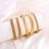 Personality Gold Color Stainless Steel Elastic Irregular Weave Twisted Open Bangles for Women Men Jewelry Does Not Fade - Image 2