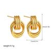 Vintage Three Layers Mini Knot Stud Earrings for Women Gold Plated Twisted Small Circle Stainless Steel Earring Punk Jewelry - Image 6