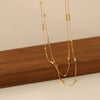 Double-Layer Chain Necklace with Geometric Pendant Options - Image 35