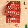Cute Christmas Gingerbread Snowflake Earrings Set for Women 12 pcs Santa Claus Christmas Tree Bell Earrings Year Jewelry - Image 1