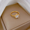 Stainless Steel Five-Petal Flower Ring in Multiple Colors - Image 23