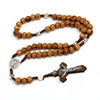 10MM Wood Beads Rosary Cross Necklace For Women Men Christian Virgin Mary Inri Pendant Chain Religion Jewelry - Image 7