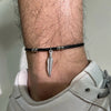Casual Handmade Braided String Rope Chain Anklets for Men,Stylish Feather Beads Charm Ankle Bracelet,Beach Barefoot Gift Jewelry - Image 2