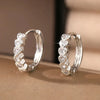 Silver Crystal Zirconia Hoop Earrings for Women Simple Heart Zircon Circle Drop Earrings Punk Jewelry Party Gifts - Image 1