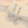Silver Earrings Jewelry Retro Simple Pattern Purple White Zircon Earrings - Image 6