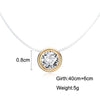 Cubic Zirconia Pendant Necklace Women Invisible Transparent Fishing Line Choker Oval Heart Star Geometric Necklaces - Image 23