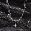 Irregular Starlight Necklaces for Men Women,Blue Green Star Pendants with Snake Bone Chain Collar,Hiphop Jewelry Gift - Image 6