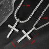 Hip Hop Iced Out Cross Pendant Necklace Strap 4mm Zircon Tennis Chain Men Women Sparkling Necklace Punk Jewelry Gift - Image 3