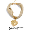 Polyester Cloth Chain Heart Pendant Necklace for Women Stainless Steel Jewelry Autumn and Winter - Image 1