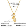 Zircon Droplet Pendant Necklace Ring Bracelet Earrings Set For Women Gold Pvd Plated Stainless Steel Jewelry - Image 11