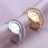 1/2pcs Mix Silver/Gold Color Oval Flower Sun Ring Stainless Steel Rings For Women Men Accessories Round Blank Cobochons Settings - Image 40