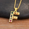 Inlaid Colorful Zircon A-Z Letters Pendant Necklace Name Initials Alphabet For Women Accessories Gifts - Image 11