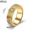 Vintage Carved Eyes Stainless Steel Rings 8mm Fidget Spinner Ring Punk Finger Jewelry Rotatable Ring Gifts - Image 3