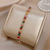 Rainbow Zircon Dainty Bracelets for Women Gold Plated Copper Geometric Bracelet Party Jewelry Gifts - Image 4