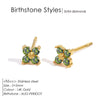 Dainty Flower Stainless Steel Butterfly Stud Earrings for Women Cartilage Ear Ring Cute Zircon Gold Color Clover Jewelry - Image 7