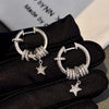 Light Elegant Simple Star Crystal Hoop Earrings For Women Metal Jewelry Party Gifts - Image 1