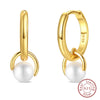 Silver Color Gold Pearl Bee Irregularity Star Moon Earrings For Women Jewelry Birthday Gifts - Image 19