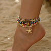 6pcs Set Summer Beach Acrylic Round Ball Beaded Starfish Anklet for Women Retro Multilayer Foot Jewelry Holiday Accessory - Image 7
