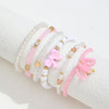 6Pcs/Set European and American Cute Pearl Love Beaded Bow Bracelets Set For Women Simple Design Sweet Jewelry Gifts - Image 2