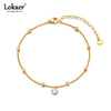 Stainless Steel Gold Plated Stylish Anklet for Women Cubic Zirconia Chain Summer Jewelry - Image 1