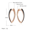 Rose Gold Color Black Enamel Drop Earrings For Women Girl Wedding Party Zircon Eardrop Jewelry - Image 2