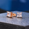 Square Cubic Zirconia Stud Earrings in Gold-Tone or Silver-Tone - Image 5