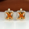 Square Stone Green Zircon Hoop Earrings Cute Female Crystal Birthstone Earrings Boho Gold Color Small Earrings For Women Jewelry - Image 16