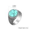 Stylish Stone Turquoise Ring for Men, Stainless Steel Signet Ring,Vintage Birthday Jewelry Gift for Him Dad - Image 9