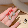 Crystal Metal Snowflake Dangle Earrings for Women Party Sweet Jewelry Cute Black Red Bow Drop Earrings Festival Gifts - Image 4
