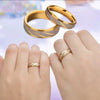 Stainless Steel Gold Color Wave Pattern Couple Ring Titanium Steel Wedding Engagement Ring Promise Ring Jewelry Gift - Image 1
