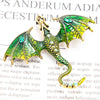 Enamel Fly Dragon Brooch for Women Men Rhinestone Beautiful Legand Animal Party Office Classic Broochs Pins Gifts Accessories - Image 1
