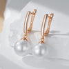 Simple 10mm 12mm 16mm Pearl Drop Earrings for Women Rose Gold Color Bridal Daily Earrings Wedding Jewelry - Image 3